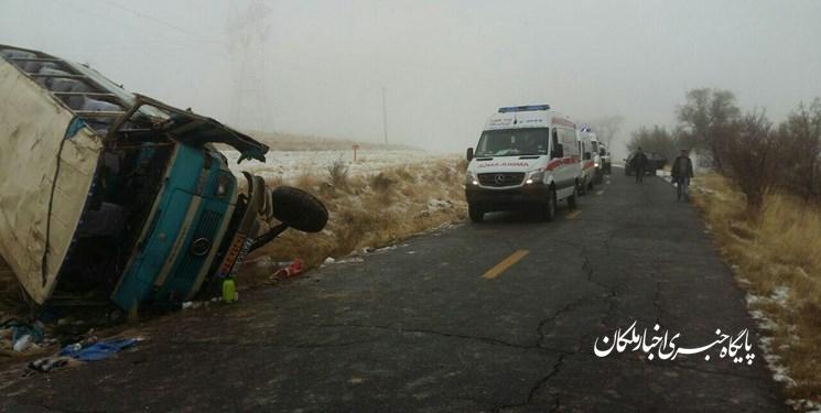 واژگونی مینی بوس کوهنوردان ملکانی در آذرشهر چند مصدوم برجای گذاشت!