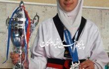 مدال نقره بر گردن تکواندوکار خردسال ملکانی
