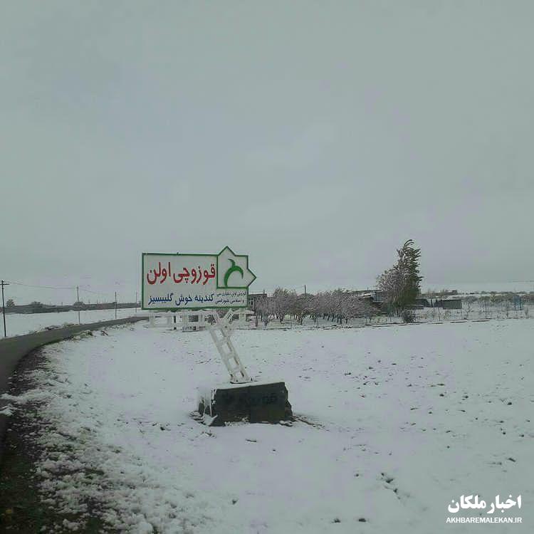 به رغم بارش برف محورهای اصلی شهرستان ملکان باز است/راه ۱۲ روستای ملکان در حال برف روبی