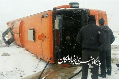 واژگونی اتوبوس در محور مراغه ـ هشترود ۸ مصدوم بر جای گذاشت