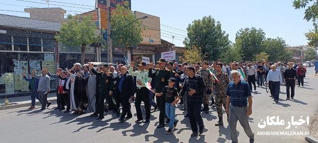راهپیمایی روز خشم و انزجار بر علیه کشتار صهیونیست ها در ملکان برگزار شد
