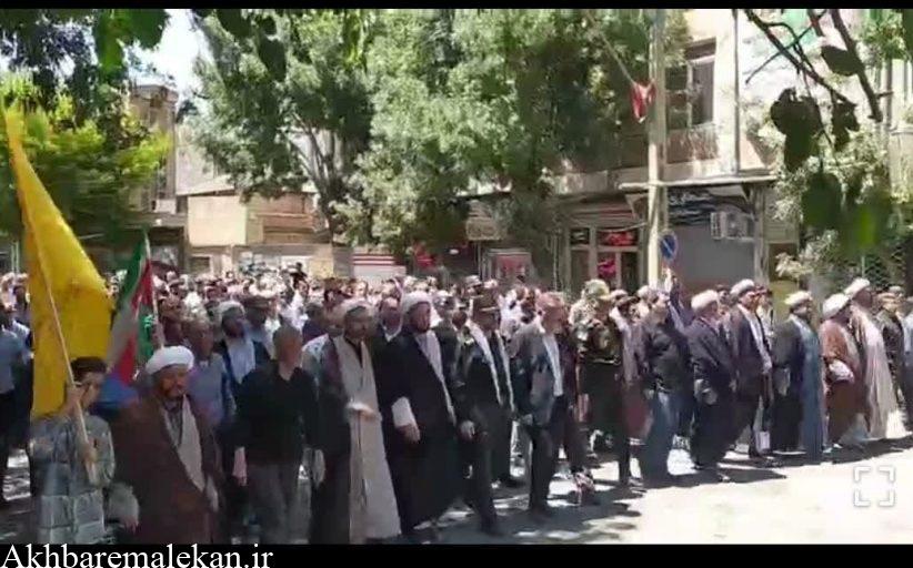 راهپیمایی خشم و نصر در شهرستان ملکان برگزار شد