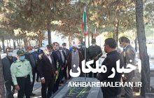 غبارروبی مزار شهدای شهر ملکان بمناسبت هفته نیروی انتظامی