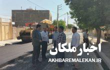 بازدید مدیر بنیاد مسکن از عملیات آسفالت روستای حسین آباد شهرستان ملکان