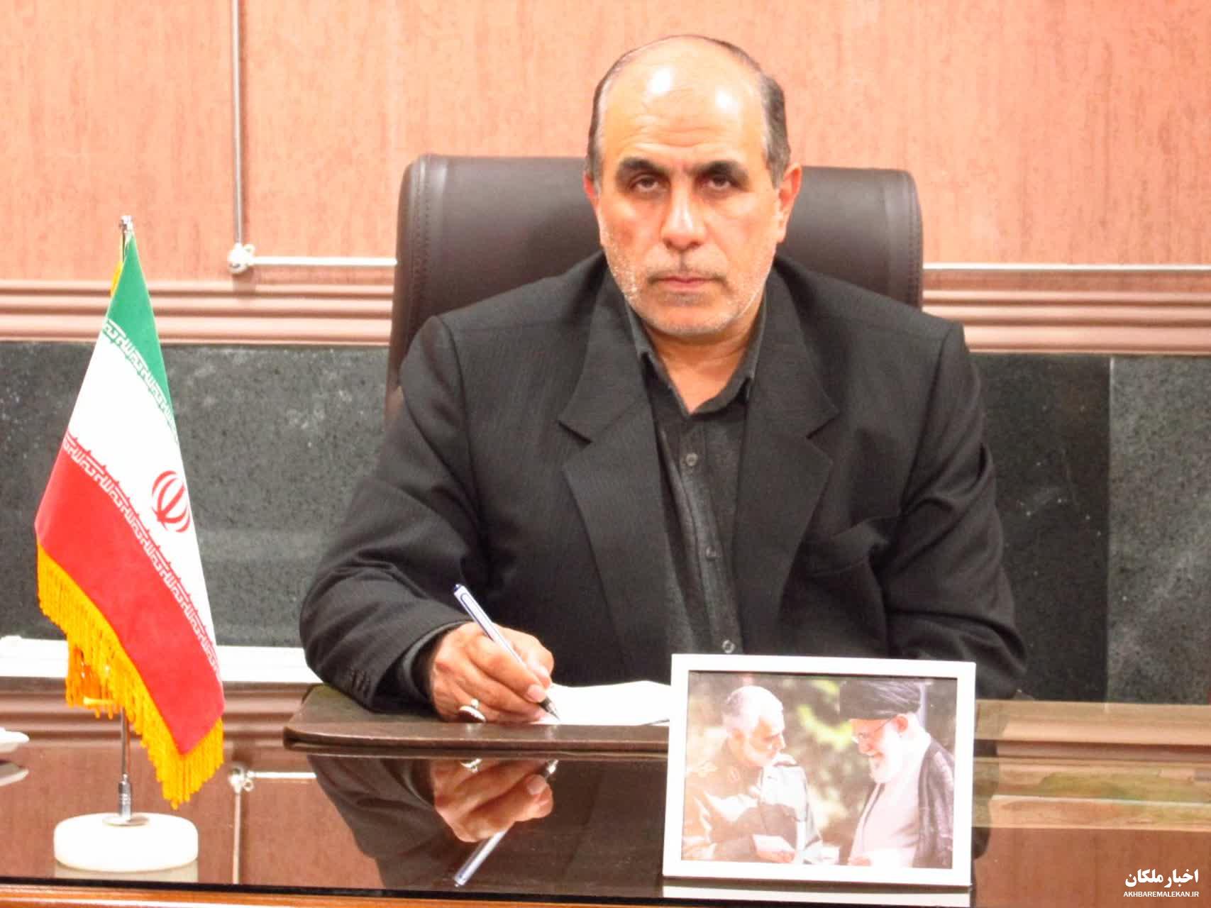 پیام تبریک فرماندار ملکان به استاندار جدید آذربایجان شرقی