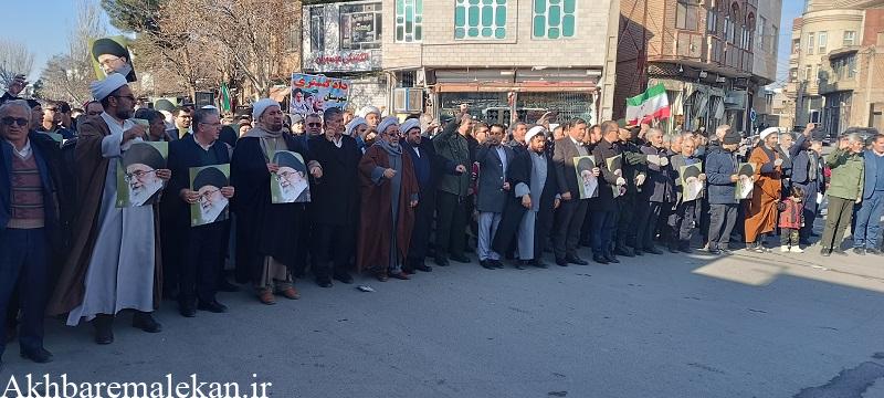 راهپیمایی حماسی مردم و مسئولین شهرستان ملکان در محکومیت اغتشاشات اخیر