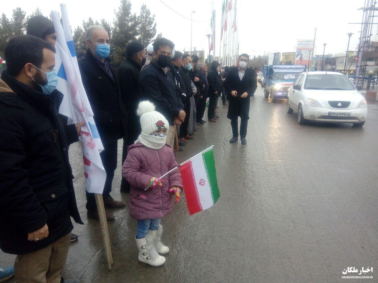 گزارش تصویری؛ حضور پرشور مردم ملکان در راهپیمایی خودرویی ۲۲ بهمن