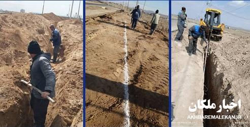اصلاح و بازسازی خط لوله آب شرب شبکه توزیع شهر ملکان در زون کمربندی
