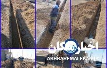 عملیات توسعه شبکه توزیع شهر ملکان در محدوده میدان انگور