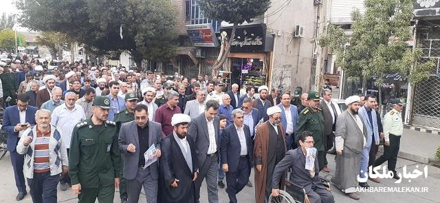 راهپیمایی مردم شهرستان ملکان در محکومیت اغتشاشات اخیر