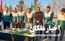 گلباران و عطرافشانی مزار شهید گمنام توسط خادمیاران رضوی ملکان