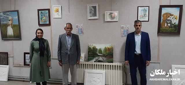 برپایی نمایشگاه نقاشی آثار هنری خانم رنجبران در خانه فرهنگ ملکان