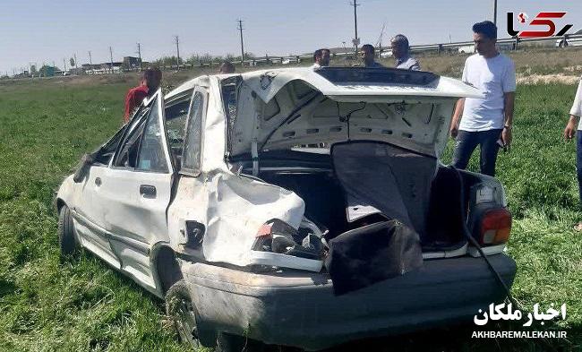 واژگونی پراید در محور بناب ملکان چهار مصدوم برجای گذاشت